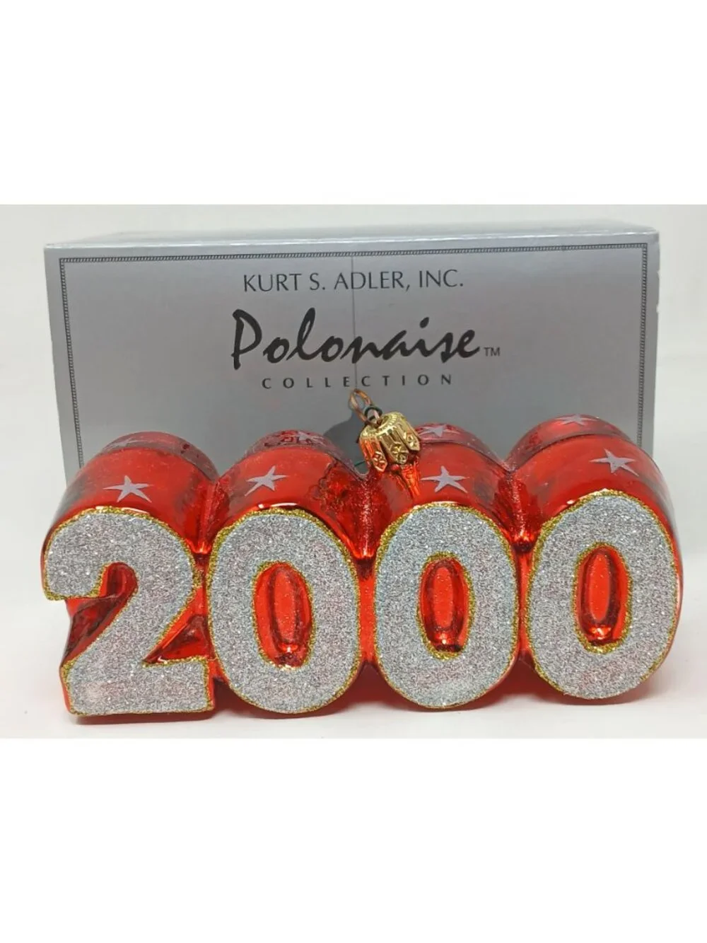 Kurt S. Adler Polonaise 2000 Millennium Glass Ornament AP1119 Handcrafted  #D-9